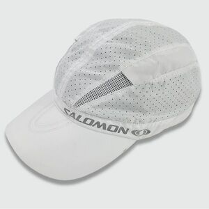 SALOMON White Mesh Running Cap